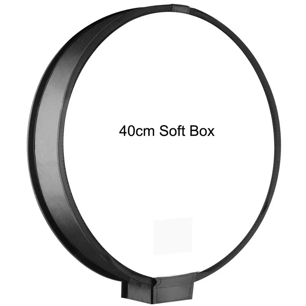 40cm 1" 30 см/15" 40 см портативный мини-раунд софтбокс студийная съемка вспышка рассеиватель софтбокс для Nikon/Canon/Yongnuo/sony Speedlight - Цвет: 40cm