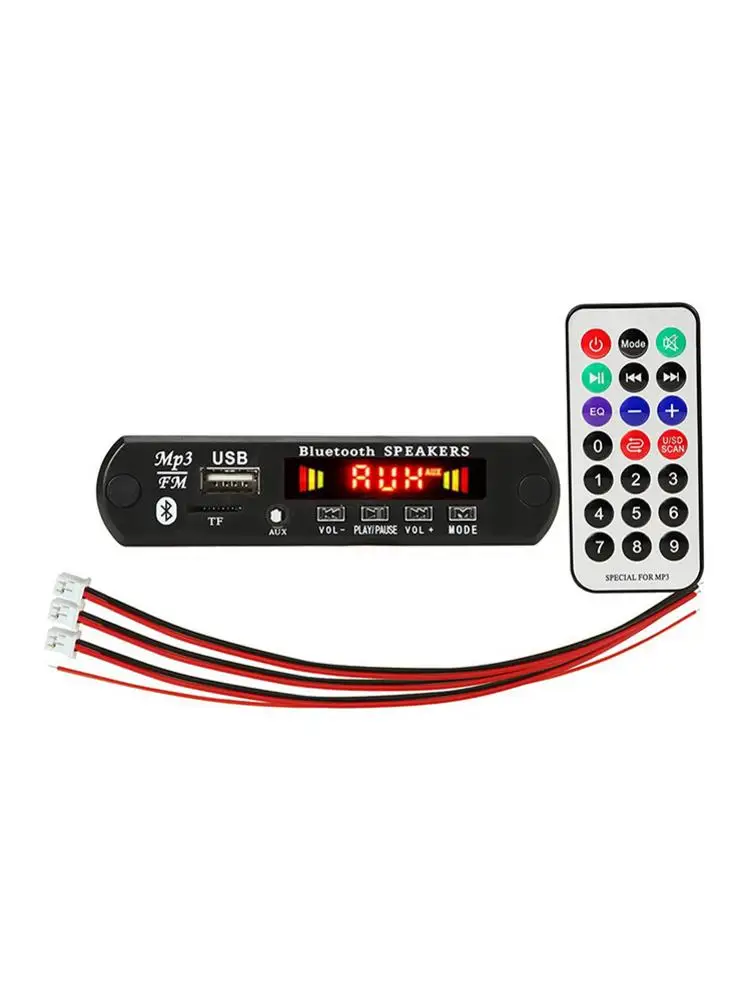

tmddotda Car Audio USB TF FM Radio Module Wireless Bluetooth 12V MP3 WMA Decoder Board Support 2*15/25W Amplifier with Remote