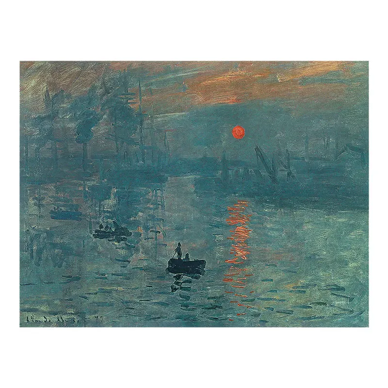 Картина маслом Monet Impression Sunrise ретро постер из крафт-бумаги для бара кафе