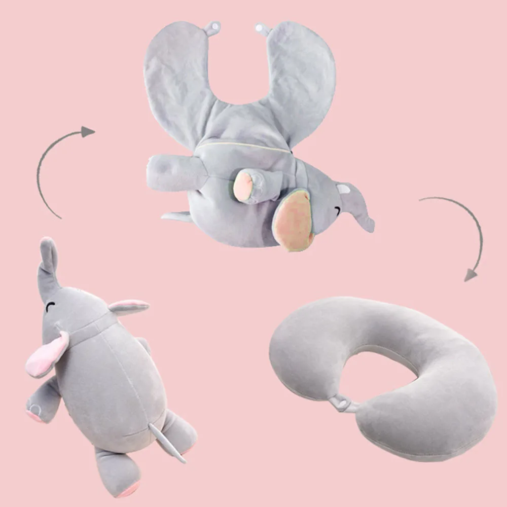 Креативная дорожная подушка для шеи сменные животные u образная 2 в 1 слон свинья