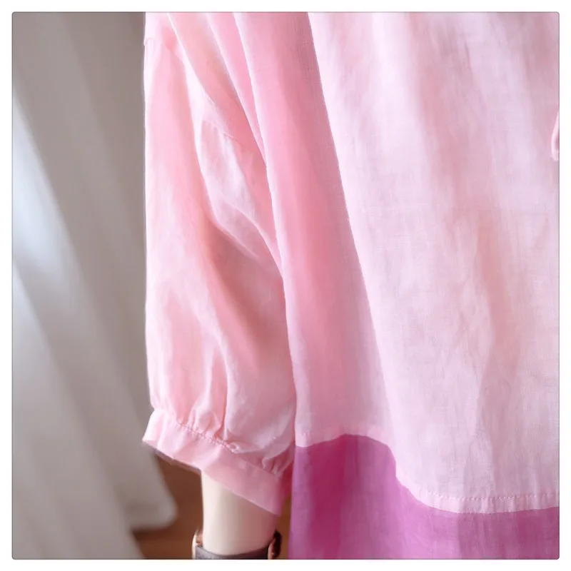 

Cute Pink Shirt Women Casual Lace-up Sexy Loose Shirt Girls Elegant Ladies Cotton V Neck Sweet Feminine Blouse Plus Size Top Hot