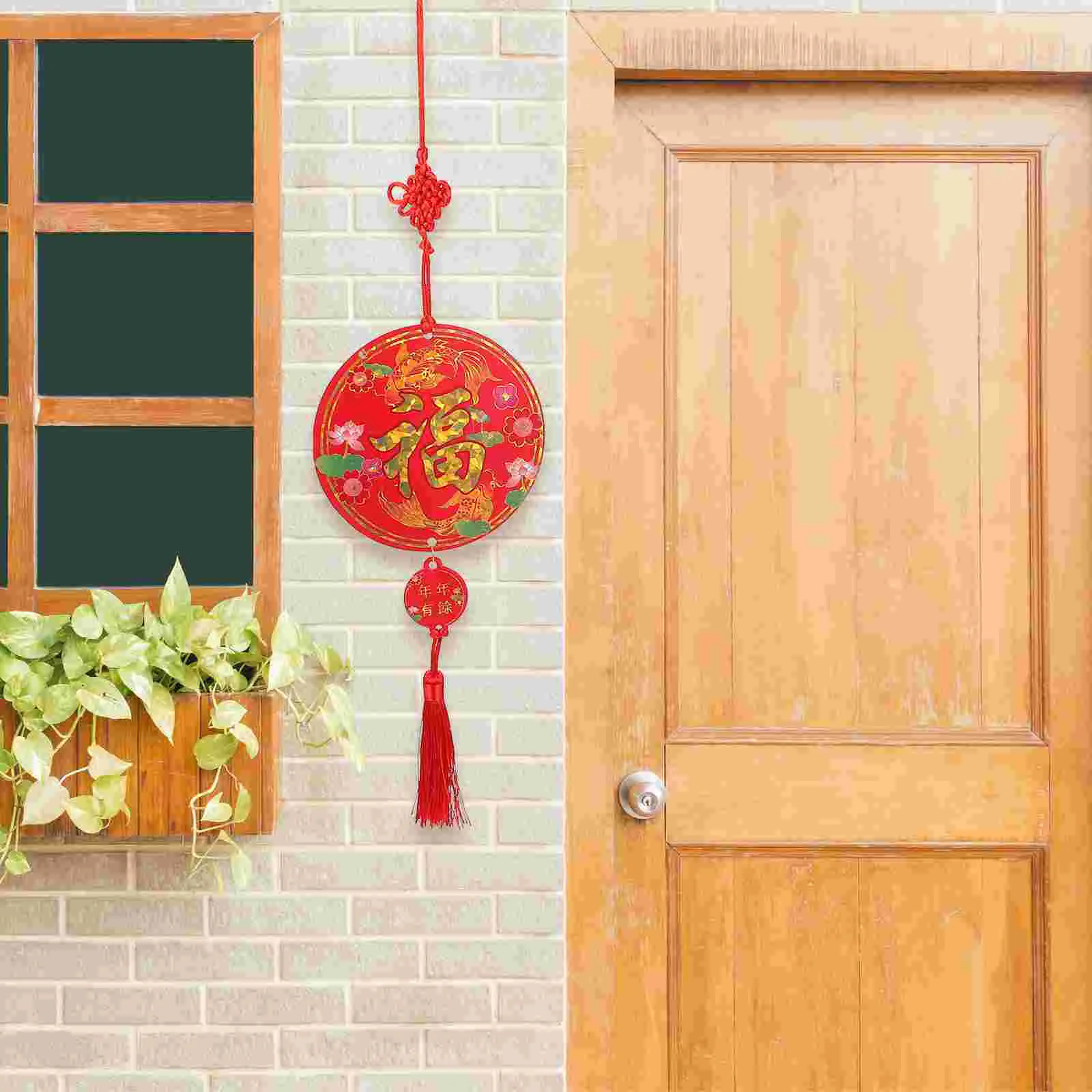 

1pc New Year Festive Pendant Festival Hanging Decor Indoor Scene Round Pendant