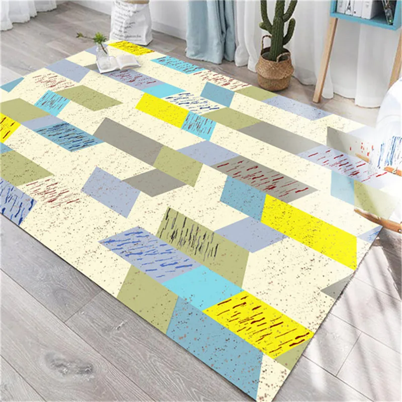 Simple Modern Living Room Floor Mat Carpet Bedroom Rug Abstract Ink Black Gray Kitchen Door CF | Дом и сад