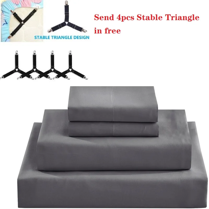 Комплект постельного белья из 3/4 предметов однотонная мягкая Толстая простыня с