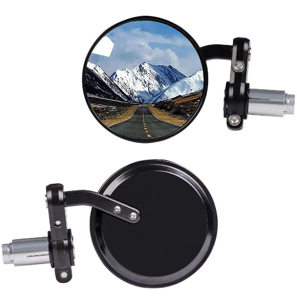 

1 Pair Rear View Side Mirror Round Wide Angle Convex Motorcycle Mirror for 7/8" Handle Bars Fits for Most Davidsons Suzuki Honda
