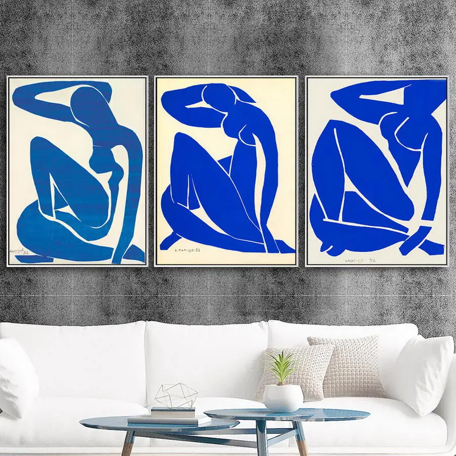 

Famous French Artist Henri Matisse Abstract Blue Figure Artwork Print Canvas Painting Home Cuadros Decoration Wall Art Picture