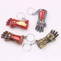 marvel movie avengers series keychain thanos iron man metal glove alloy keyring men and women car key chain ornament gift