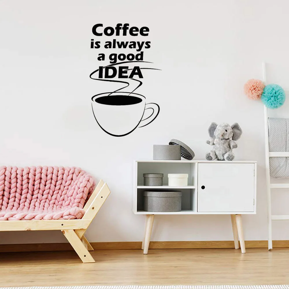 

Wake Up and Smell the Coffee Wall Decal Coffee Quote Wall Sticker Home Décor Home & Living Vinyl Mural DW20694