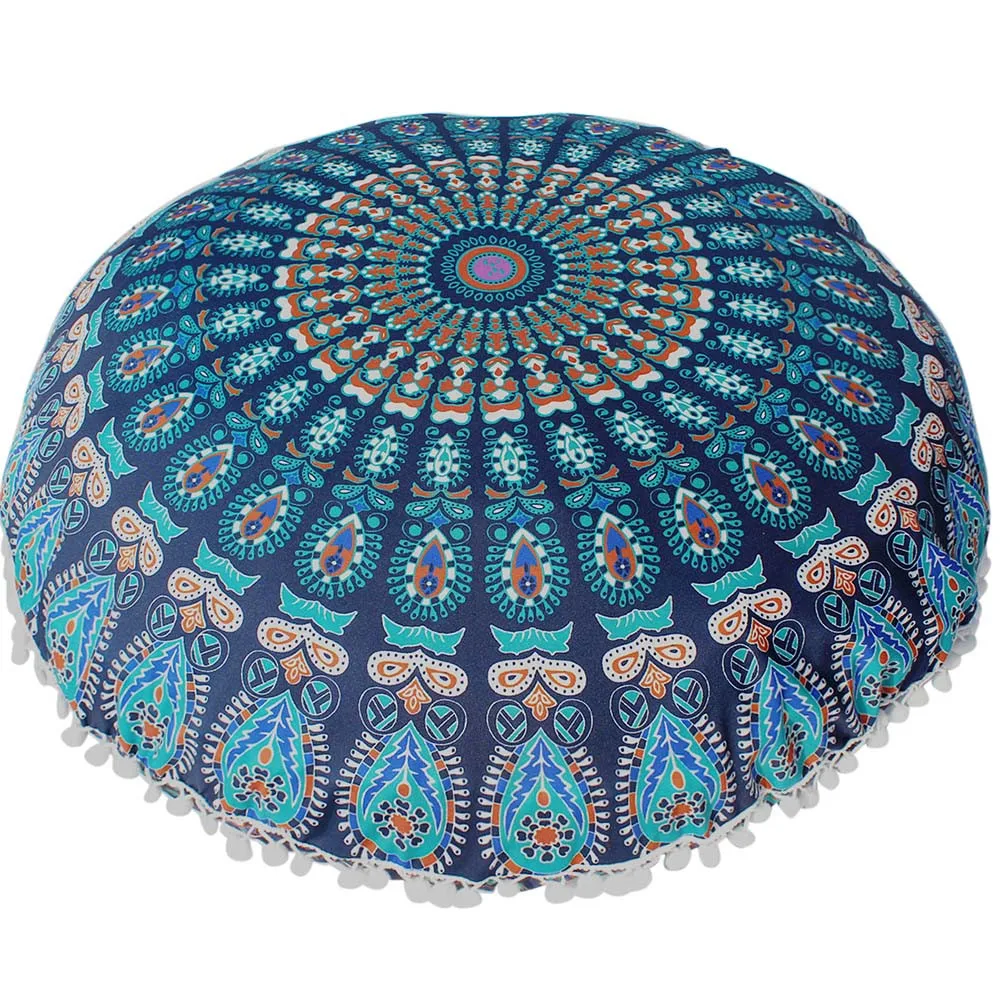 C Indian Mandala Floor Pillows Round Bohemian Cushion Cover Case Color Textile Pillow floor mats Home decoration j30 | Дом и сад