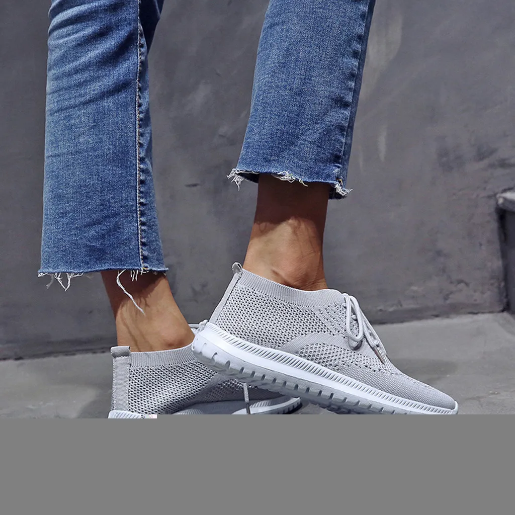 

Woman Comfort Running Shoes 2020 Designer Mesh Lace Up Sneakers White Outdoor Light Weight Sports Shoes Girl Trainer Tenis Mujer