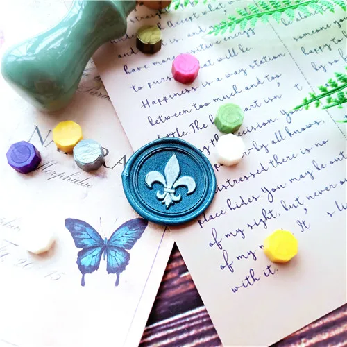 DIY Ирис Цветок Настроить имя коробка набор Персонализированные письмо/воск для