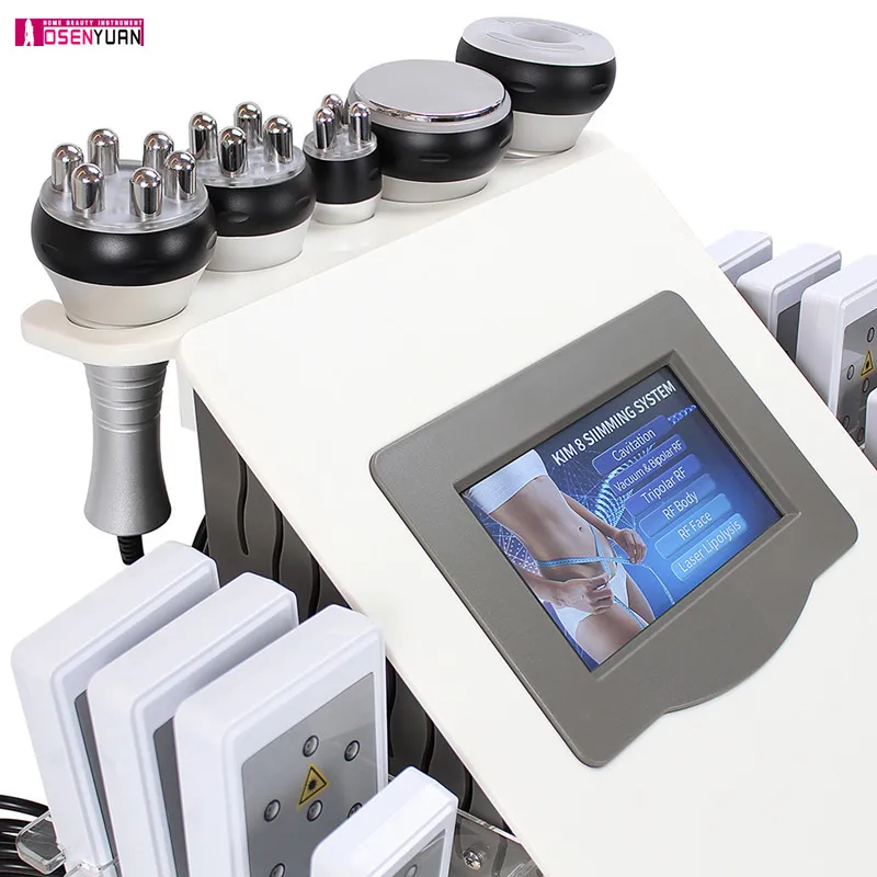 

40k Ultrasonic Liposuction Cavitation Loss Weight Machine 8 Pads LLLT Lipo Vacuum Laser Slimming Apparatus Skin Care Equipment