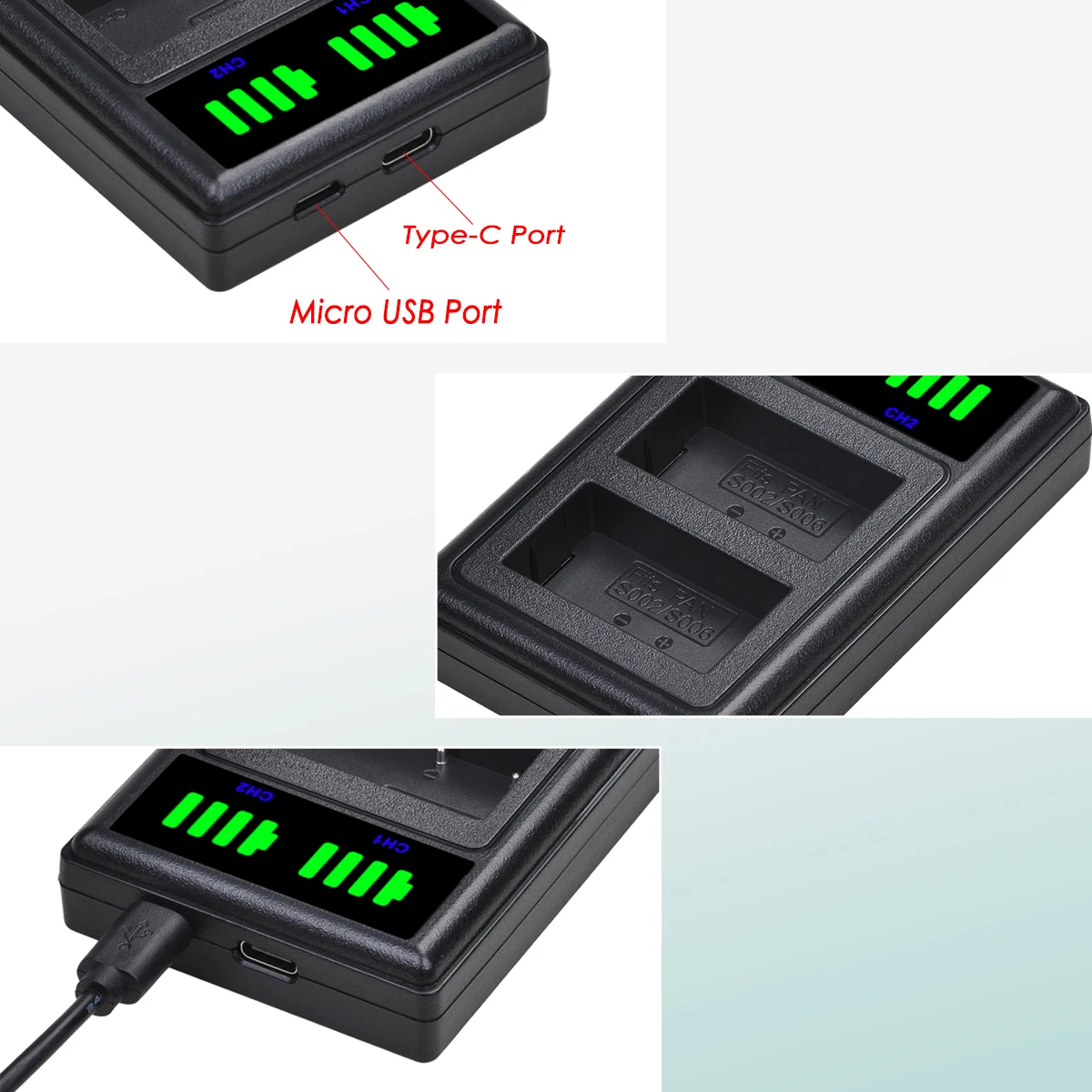 Фонарь с батарейкой BMA7 и двойным зарядным устройством для Lumix DMC | Электроника