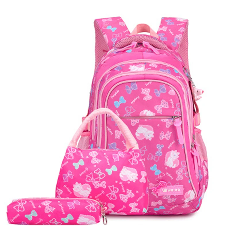 3pcs Set Children Waterproof Schoolbags for Girls Princess School Backpacks Kids Printing Backpacks Schoolbag Child Girl Satchel