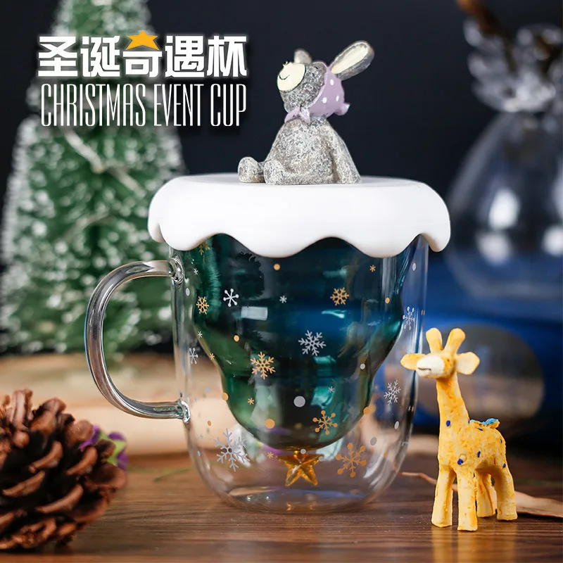 300 мл Рождественский подарок стеклянные кружки кофе большой емкости контейнер