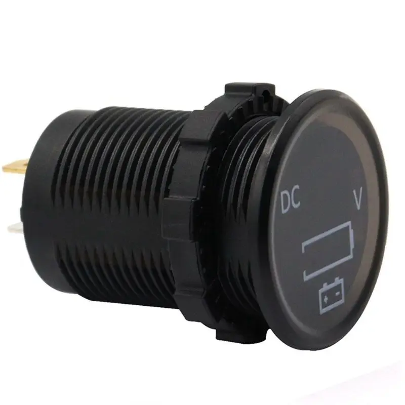 

DC 12V/24V Car Boat Voltmeter Battery Monitor IP67 Waterproof LED Voltage Gauge