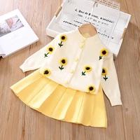 girls clothing sets winter children clothes knited sweater tops and skirt suit spring and autumn kids outfits for girls costume