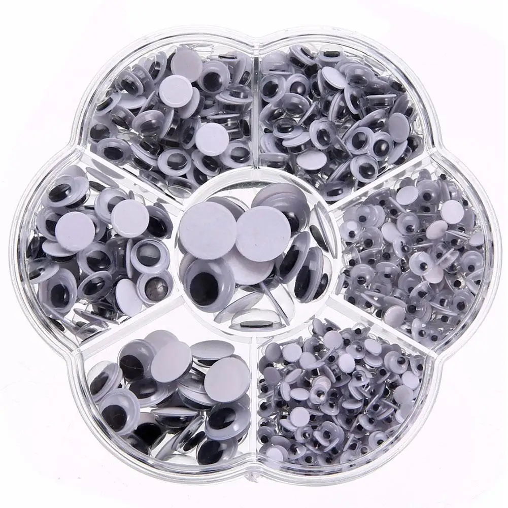 

700pcs DIY Toy Accessories Mobile Eye Plum Blossom Box Black Plastic Crafts Safety Eyes For Soft Toy Animal Doll