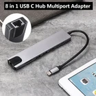 8-в-1 многопортовый Тип-C usb-хаб к HDMI-совместимость с USB 3,0 Женский Aux Порты адаптер быстрой Gigabit Ethernet адаптер для MacBook Pro