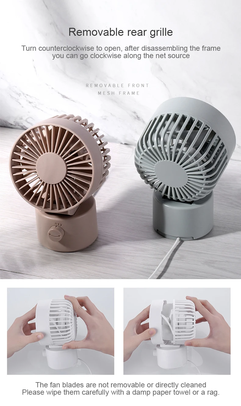 

USB Desktop Shaking Head Silent Small Fan Portable Mini Low Noise Two-speed Wind Adjustment 70 Automatic Head Shaking