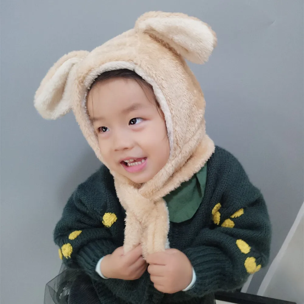 Новый дизайн детская шапка с заячьими ушками для малышей детей зимняя теплая