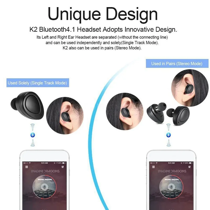 Топ TWS Bluetooth наушники мини невидимый стерео звук CVC6.0 шумоподавление чистые