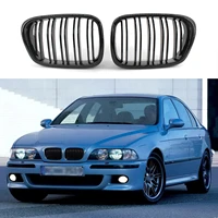 1 pair black front kidney sport grills abs dual line compatible for bmw e39 5 series 525 528 530 1999 2003 front bumper grille