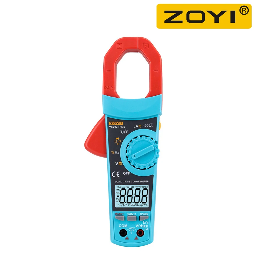 

ZOYI VC902 / VC903 Digital Clamp Meter 6000 Counts Voltmeter Auto / Manual ranging Multimeter AC DC Voltage Meter Temperature