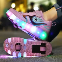 roller skates 2 wheels flashing lighted led boots children boys women girls kids game gift fashion sports casual sneakers shoes
