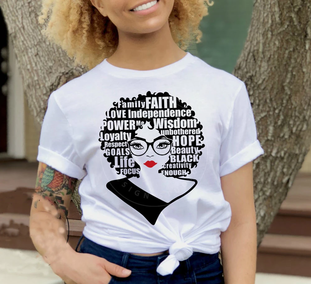 

Afro Woman She Is Enough graphic women fashion t shirt pure cotton casual grunge tumblr Christian slogan quote tees vintage tops