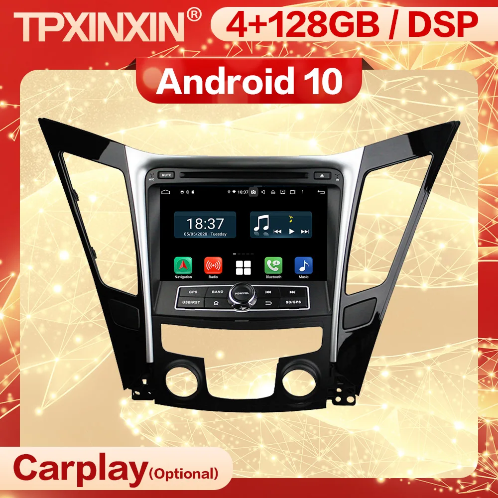 

4+128G Carplay 2 Din Android 10 Screen Multimedia Stereo Receiver For Hyundai Sonata 2011 2012 2013 Radio Audio Player Head Unit