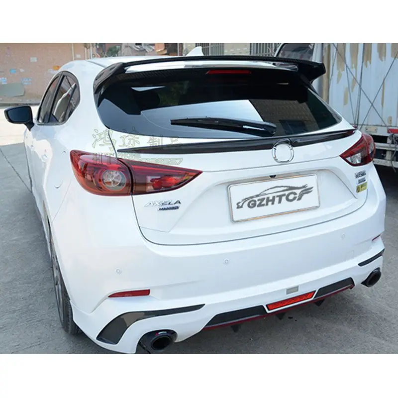 Для хэтчбека Mazda 3 автомобильный спойлер из настоящего углеродного волокна крыло