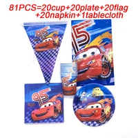 disney cars party supplies 1st birthday party decorations kid the car macqueen birthday banner cup dish disposable tableware set