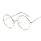 Очки Женские винтажные в круглой оправе, брендовые дизайнерские очки в стиле ретро, с прозрачными линзами, металлическое украшение для очков ботаника