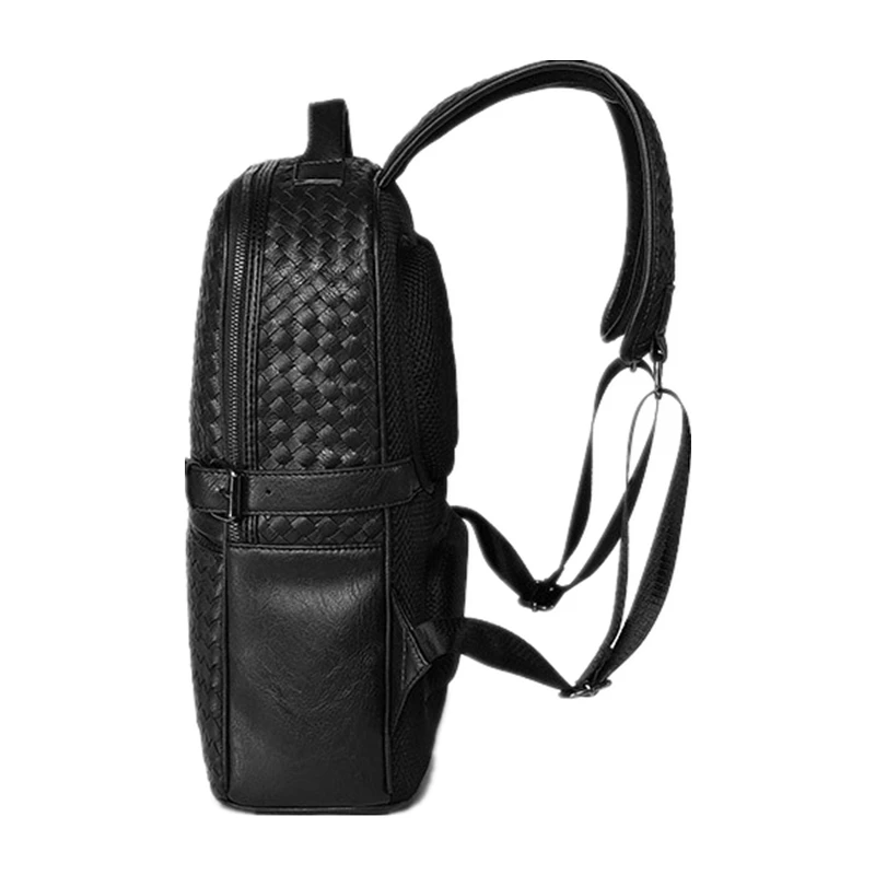Модный плетеный рюкзак из искусственной кожи для мужчин роскошная деловая сумка