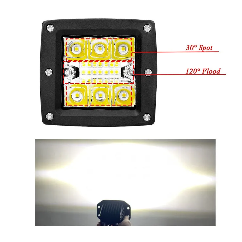 VISORAK 5 &quotдюймов 12V 24V внедорожные заподлицо светодиодный стручки внедорожник