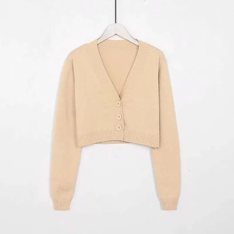New Arrival Sutumn Stylish Solid Color Women V Neck Single Breasted Sweater Female Knitting Jacket |