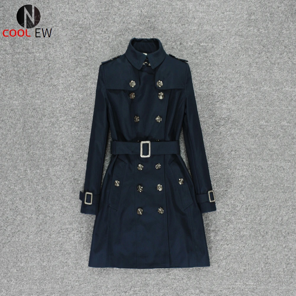 

Lapel trench coat women's spring 2021 new small medium and long British style classic fashion coat women