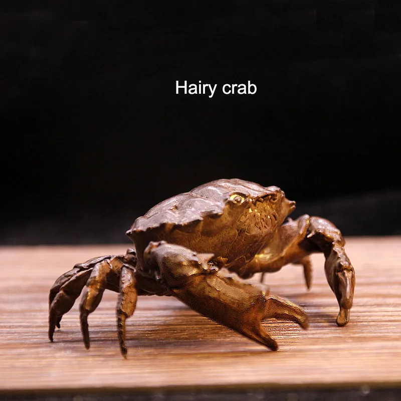 

Retro Pure Copper Hairy Crab Tea Pet Simulation Animal Ornament Crafts Tea Tray Bonsai Decoration Tea Ceremony Accessories Gift