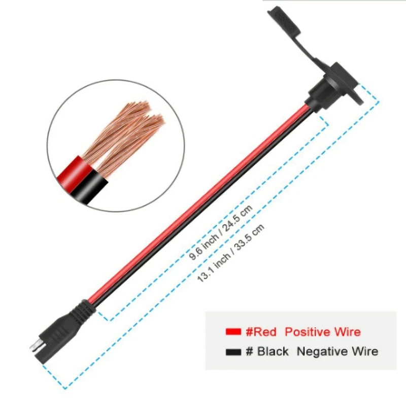 16AWG SAE солнечная розетка боковая стенка порт всепогодный быстрое подключение