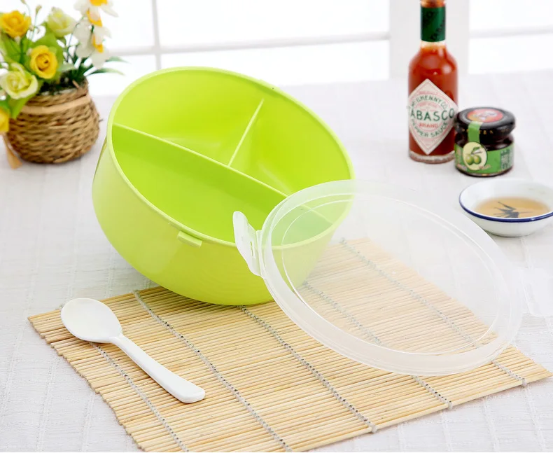 Пластиковая отдельная коробка для микроволновой печи Bento детей Открытый Пикник