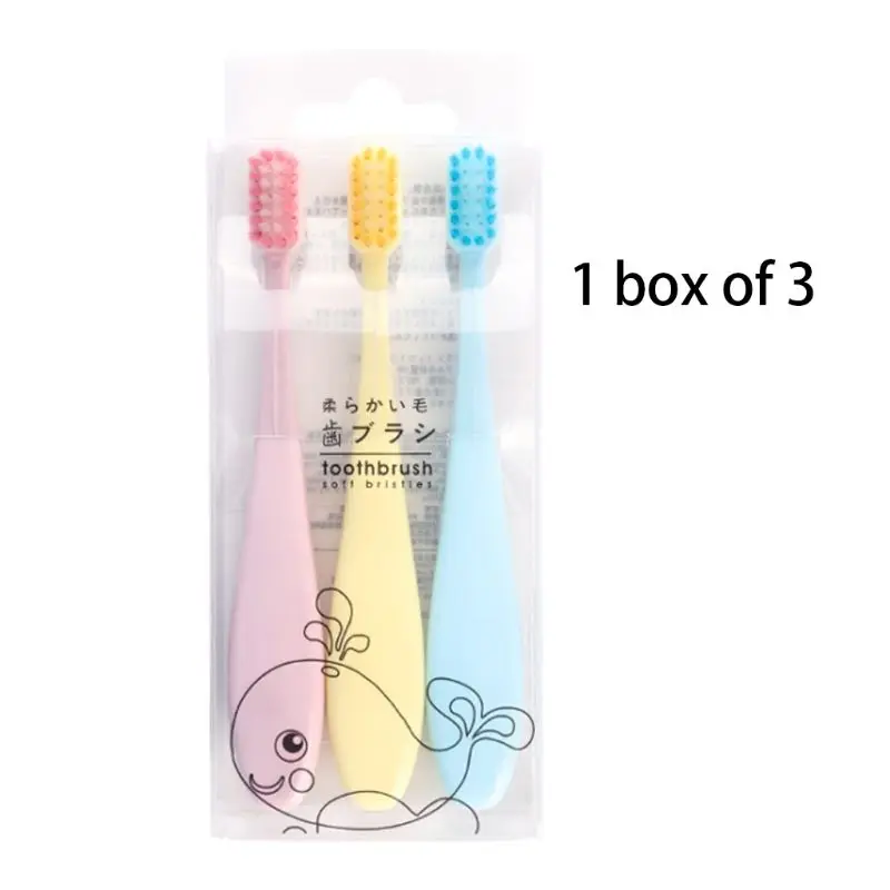 

3Pcs/Set Sweet Candy Color Children Toothbrush Non-Slip Fatty Handle Small Head Soft Bristle Kids Training Tooth Brush Oral Care