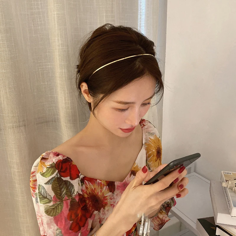 Минималистичная модная простая металлическая невидимая повязка на голову