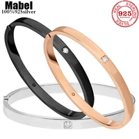 hot sale high quality fit original 925 sterling silver bracelet for women with rose gold classic couple jewelry wedding gift