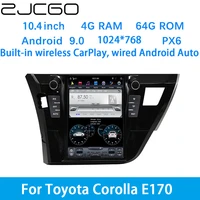 zjcgo car multimedia player stereo gps dvd radio navigation android screen system for toyota corolla e170 20132019