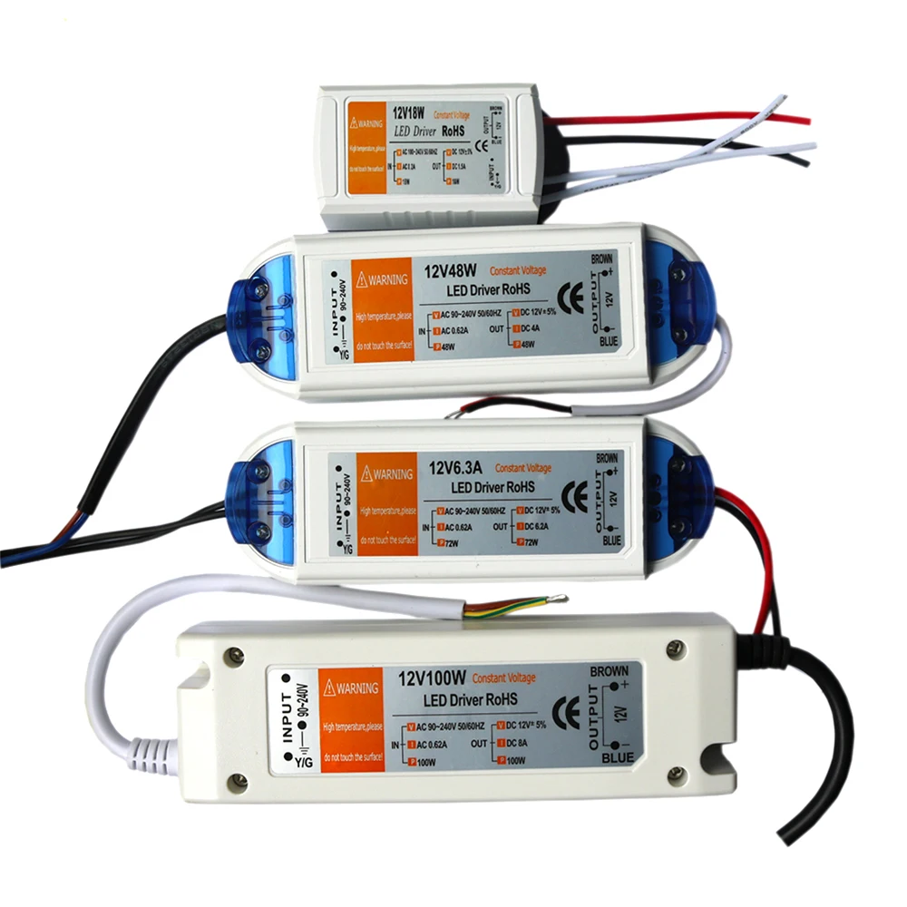 Адаптер питания для светодиодных лент с 110 В 220 в перем. Тока на 12 постоянного тока