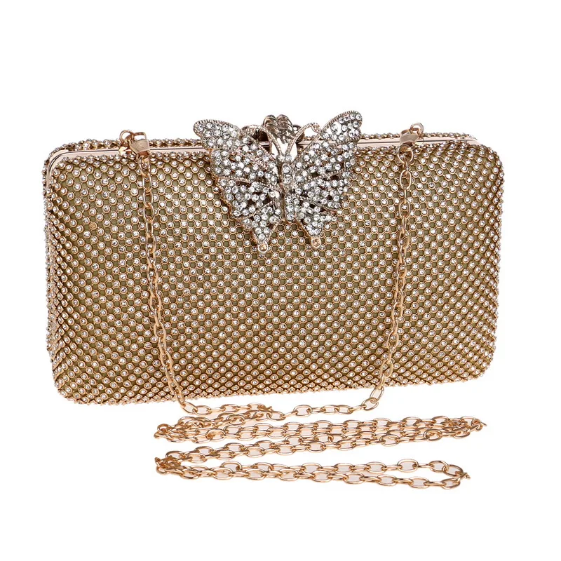 

European and American water diamond dinner bag lady dress evening butterfly bag