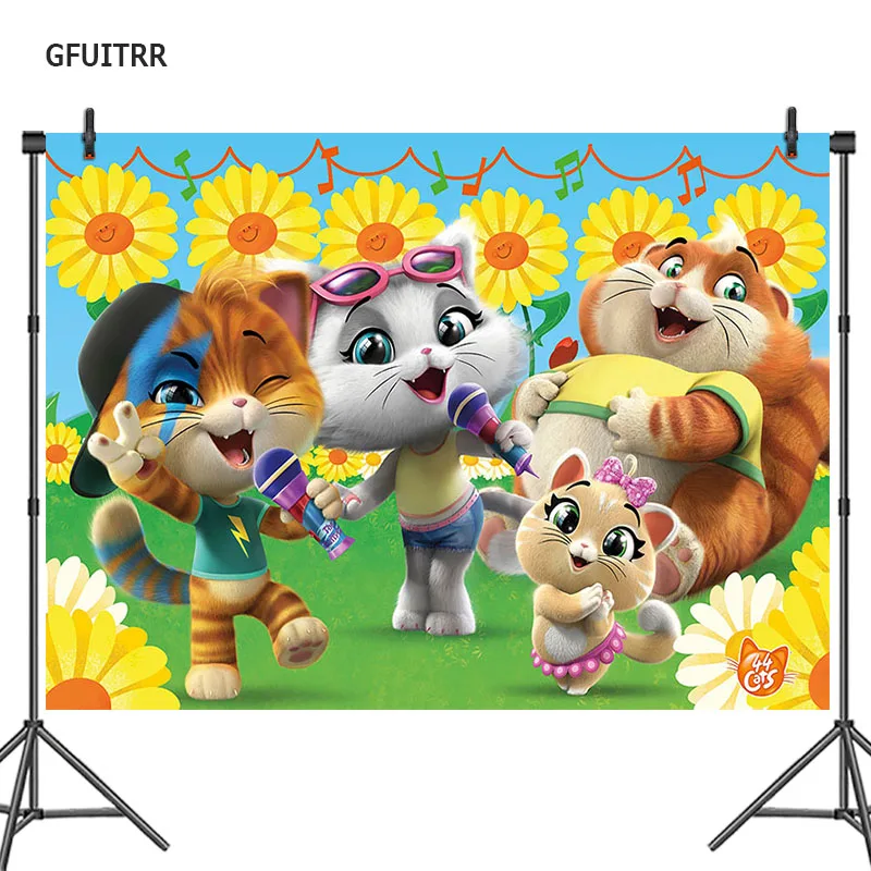 GFUITRR 44 Gatti фон для фотосъемки с изображением детский на день рождения цветочным