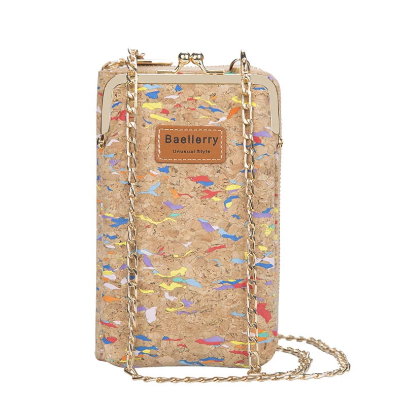 

Women Wallet Mobile Phone Bag PU Wood Grain Printed Female Messenger Bag Fashion Multi Card Lady Wallet