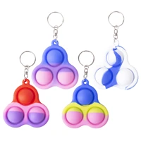 new simple dimple fidget toy popper handheld mini soft silicone stress relief hand sensory fidget toys with key chain for gifts